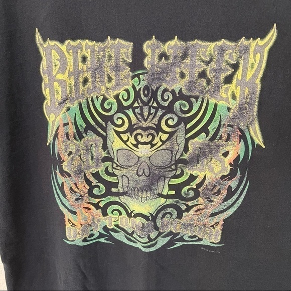 Vintage Daytona Beach Bike Week 2005 Black T Shirt, XL, Skulls Fire Tribal Marks - Picture 4 of 9